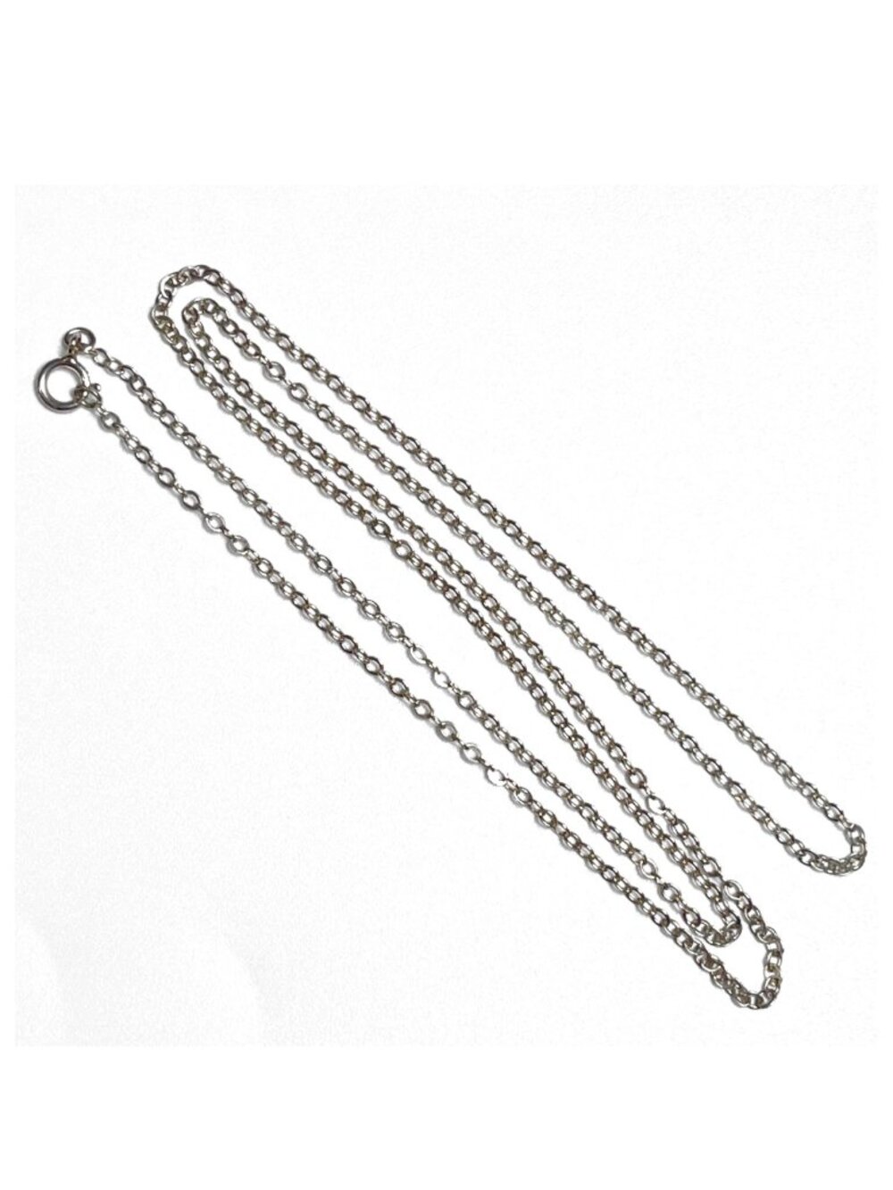 925 Sterling Silver Cable Chain Necklace 20 inch 0.6 mm 1.3 g Dainty Minimalist